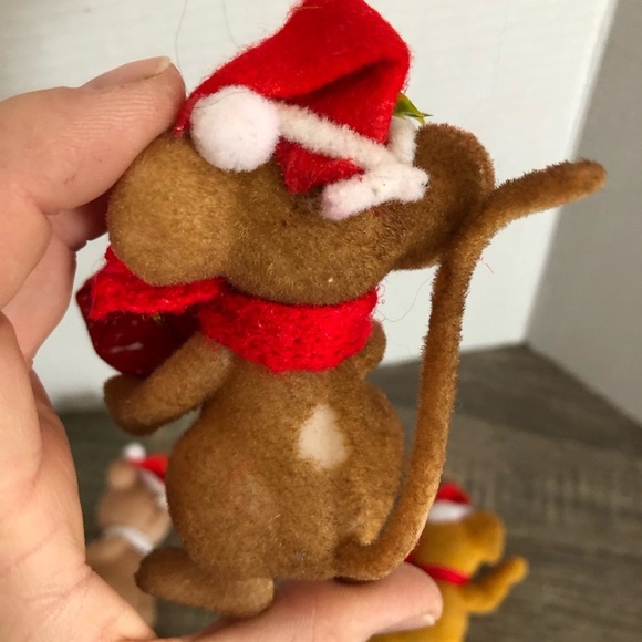 Vtg Flocked Animal Tree Ornaments - Picture 13 of 16